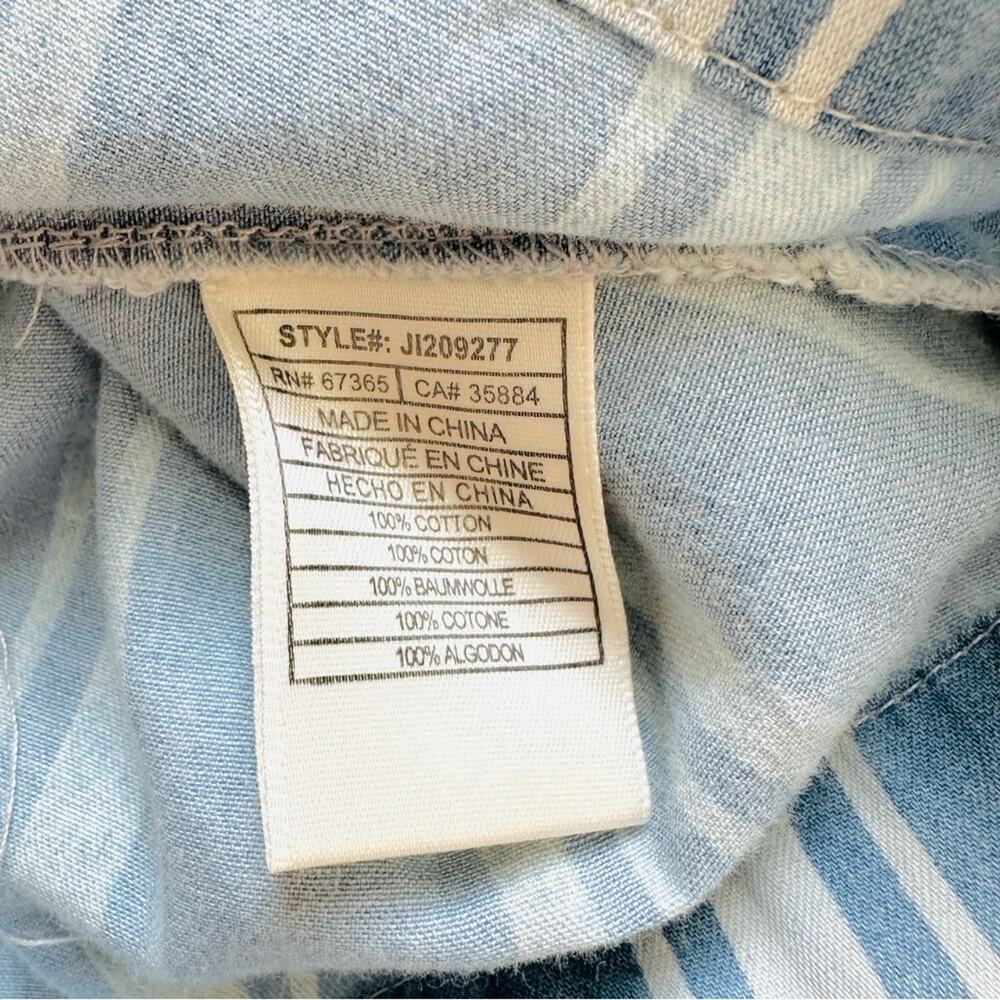 Jack by BB Dakota Skirt Ivanna Blue Striped Raw Hem Chambray Mini Size 2 NEW - Picture 11 of 12